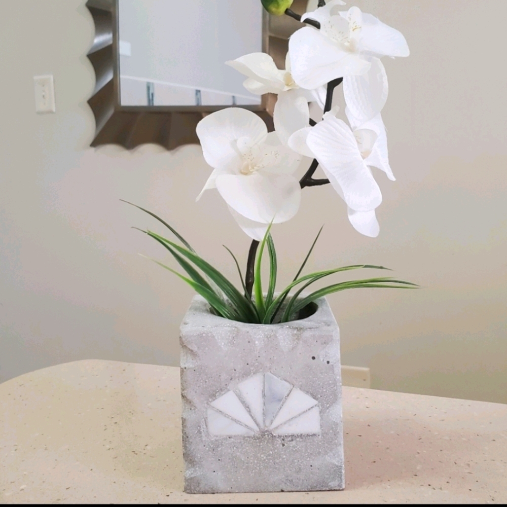 Mosaic Concrete Vase
